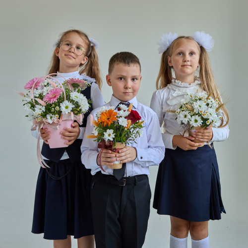 Стаканчик с хризантемой и танацетумом арт. 84321